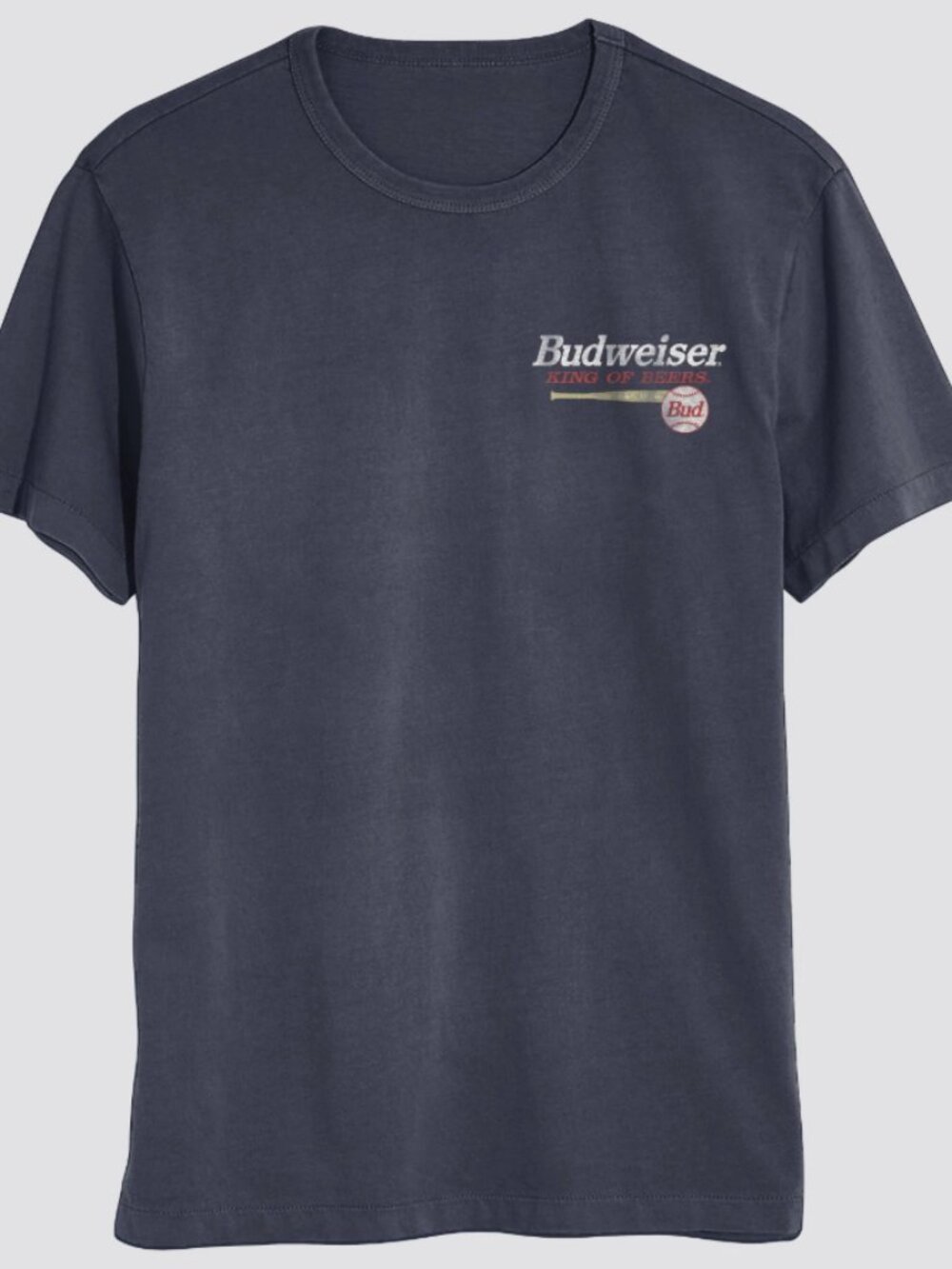 NEW Men's Budweiser Americana Baseball Short Sleeve Graphic Navy Blue Small T-Sh